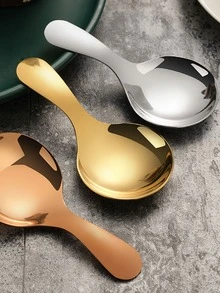 1pc Gold Stainless Steel Ice Cream Spoon, Fruit Baller Scoop - Gold - View 7