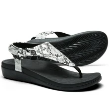 Womens Arch Support Sandals Orthotic Back Strap Thong Sandals - White - View 6