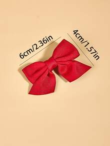 1pc Pet Bowknot Hair Clip, Can Be Paired With Clothes, Used As Decorative Headwear - Red - View 2