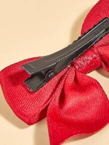 1pc Pet Bowknot Hair Clip, Can Be Paired With Clothes, Used As Decorative Headwear - Red - View 3