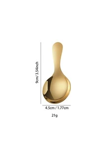 1pc Gold Stainless Steel Ice Cream Spoon, Fruit Baller Scoop - Gold - View 8