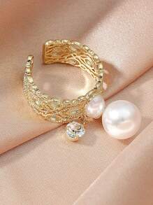 1 chiếc nhẫn thiết kế hoàng gia hình giọt nước rỗng phong cách Trung Đông Ả Rập Saudi thanh lịch - Vàng - Xem 3