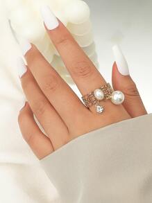 1 chiếc nhẫn thiết kế hoàng gia hình giọt nước rỗng phong cách Trung Đông Ả Rập Saudi thanh lịch - Vàng - Xem 2