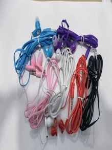 kit 3Fone de ouvido colorido para LG Htc, Compatível com Samsung, Headset com fio e com microfone SACO de plástico fone - Multicolorido - Visão 4