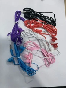kit 3Fone de ouvido colorido para LG Htc, Compatível com Samsung, Headset com fio e com microfone SACO de plástico fone - Multicolorido - Visão 3