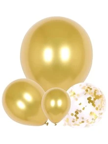 100 piezas Globo decorativo de color metálico - Dorado - Ver 3