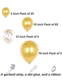 100 piezas Globo decorativo de color metálico - Dorado - Ver 4