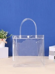 Túi tote trung bình Thiết kế rõ ràng Tay cầm đôi PVC - Trong sáng - Xem 2