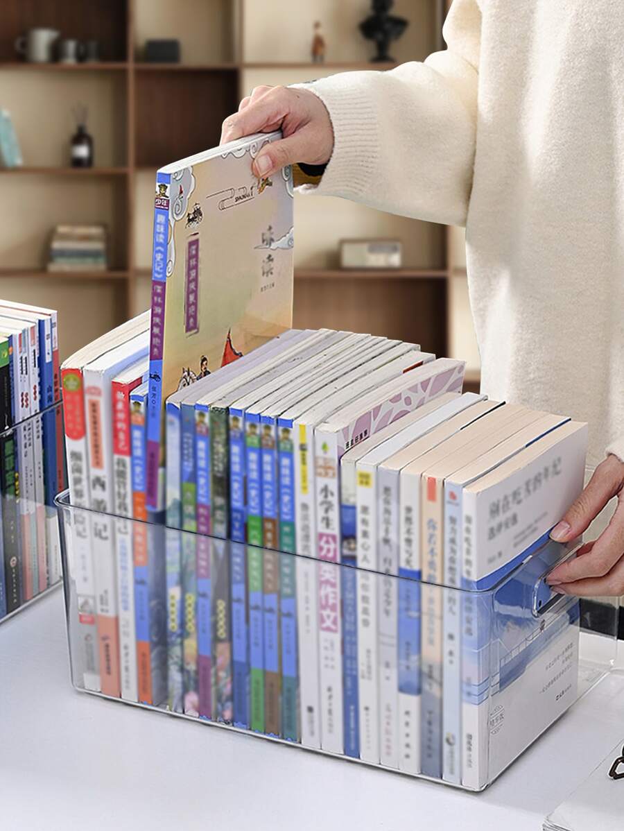 1pc Clear Stationery Storage Box - Clear - View 1