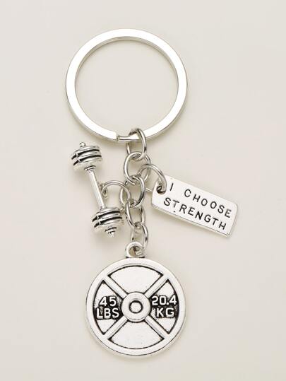 街头健身举重器材哑铃、杠铃和钥匙形状吊坠汽车饰品包袋魅力学校可爱哥特 Y2k