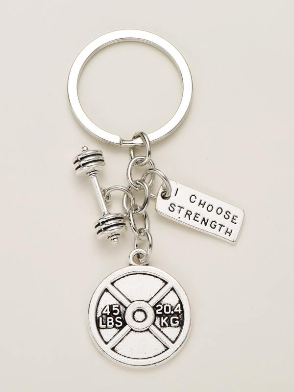 街头健身举重器材哑铃、杠铃和钥匙形状吊坠汽车饰品包袋魅力学校可爱哥特 Y2k