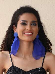 1對時尚流蘇耳墜適合女士適用於度假 - 藍色 - 查看 1