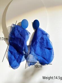 1對時尚流蘇耳墜適合女士適用於度假 - 藍色 - 查看 4