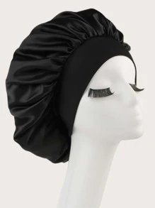 1pc Solid Color Satin Sleep Cap, Suitable For Daily Wear