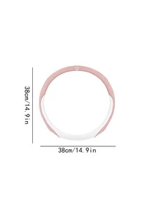 防滑雙色PU皮革汽車方向盤套 - 粉色 - 查看 4