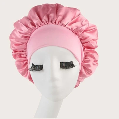 1 pièce Bonnet de nuit en satin, rose, convient pour dormir
