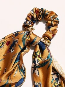 Floral Print Scarf Hair Tie - Multicolor - View 3