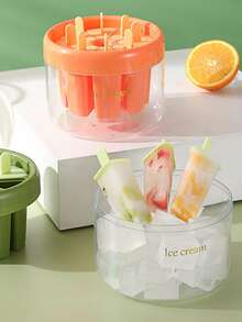 Household ice cream mold, ice, ice cream is easy mold release, homemade ice cream, high level DIY children's self-control do Popsicle in appearance, orange, 1pc - Yellow - View 1