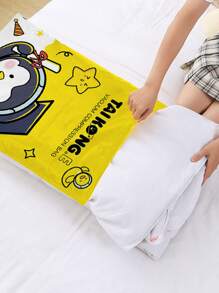 1 Set con patrón de dibujos animados vacío comprimido Bolsa de almacenaje con 1 pieza Bomba de aire manual - Amarillo - Ver 6