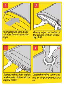 1 Set con patrón de dibujos animados vacío comprimido Bolsa de almacenaje con 1 pieza Bomba de aire manual - Amarillo - Ver 9