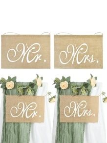 2pcs Wedding Banner Flag - Khaki - View 2