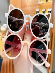 1 chiếc kính dự tiệc thiết kế mèo hoạt hình - màu đen - Xem 2