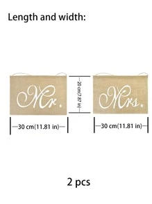 2pcs Wedding Banner Flag - Khaki - View 7