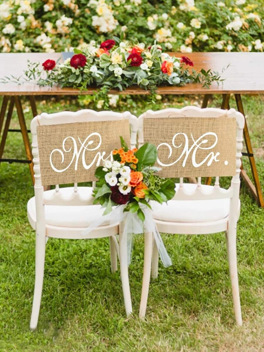 2pcs Wedding Banner Flag - Khaki - View 1