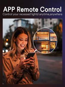 Lumary Smart LED Can Lights 5/6 Inch WiFi Retrofit Recessed Lighting RGB Color Changing Recessed Lights 13W 1100LM Metal Baffle Trim Downlight - ‎6 Inch-6Pack - View 7