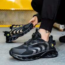 Zapatos sin cordones tejido trabajar sin - Gris - Ver 5