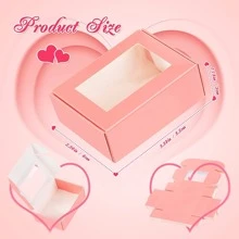 Hộp Giấy Kraft Mini 10 Miếng Có Cửa Sổ Hộp Đóng Gói Xà Phòng Hộp Đóng Gói Hiện Tại Hộp Điều Trị Cho Xà Phòng Tự Chế Ưu Đãi Bánh Kẹo (Hồng, 3.5 X 2.4 X 1.2 Inch) - Hồng - Xem 8