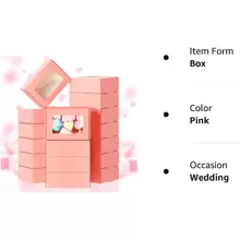 Hộp Giấy Kraft Mini 10 Miếng Có Cửa Sổ Hộp Đóng Gói Xà Phòng Hộp Đóng Gói Hiện Tại Hộp Điều Trị Cho Xà Phòng Tự Chế Ưu Đãi Bánh Kẹo (Hồng, 3.5 X 2.4 X 1.2 Inch) - Hồng - Xem 7