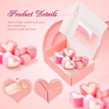 Hộp Giấy Kraft Mini 10 Miếng Có Cửa Sổ Hộp Đóng Gói Xà Phòng Hộp Đóng Gói Hiện Tại Hộp Điều Trị Cho Xà Phòng Tự Chế Ưu Đãi Bánh Kẹo (Hồng, 3.5 X 2.4 X 1.2 Inch) - Hồng - Xem 3