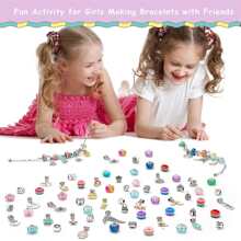 Girls Toys Age 6-8, Gifts for 5 6 7 8 9 Year Old Girls Arts and Crafts for Kids Girls Ages 6-8 8-12 Charm Bracelet Jewelry Making Kit for Girls 8-12 5-7 Unicorns Gifts for Girls - 彩色 - 查看 3