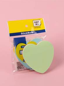 1pc Heart Shaped Memo Pad - Army Green - View 1