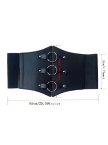 1 chiếc đai Corset trang trí phong cách Steampunk dành cho trang phục - màu đen - Xem 2