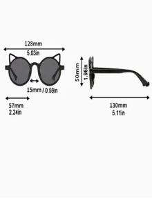 1 件时尚卡通猫框装饰眼镜，Y2K 风格，休闲配饰