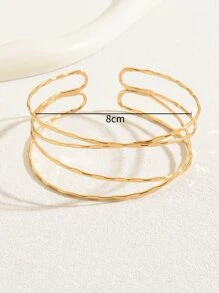 1 Máy Tính Thời Trang Đơn Giản Duyên Dáng Gợi Cảm Kim Loại Cổ Điển Cánh Tay Vòng Đeo Tay Cho Nữ Dự Tiệc Ngoài Trời Đa Năng Cơ Thể Trang Sức - Vàng - Xem 6