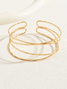 1 Máy Tính Thời Trang Đơn Giản Duyên Dáng Gợi Cảm Kim Loại Cổ Điển Cánh Tay Vòng Đeo Tay Cho Nữ Dự Tiệc Ngoài Trời Đa Năng Cơ Thể Trang Sức - Vàng - Xem 4