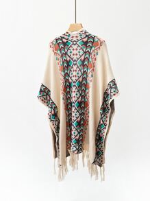 1 pieza de Capa Chal Borlas Boho para mujeres Accesorios de viaje para vacación invierno - Multicolor - Ver 8