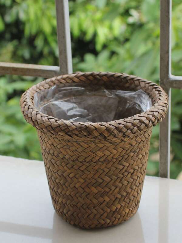 1pc Woven Waterproof Flower Pot