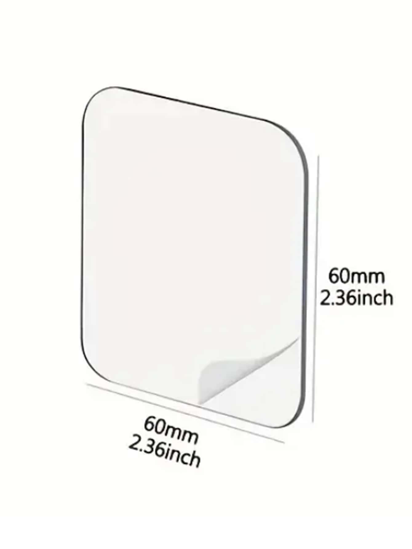 10pcs Square Double-Sided Transparent Tape Sticker, 2-3/8in Self Adhesive Gel Tape Sticky Tack Double Sided Tape for Walls Hanging - Clear - View 7