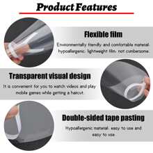 50入組眼罩，透明面部軟遮陽板，重複使用面罩淋浴護眼罩，適用於眉毛微刀片化妝理髮髮膠睫毛延長眼瞼手術後護理沙龍用品 - 無色 - 查看 3