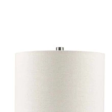 Tristan Triangular Ceramic and Wood Table Lamp - trắng - Xem 3