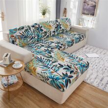 1pc Sofa Seat Cushion Covers, Sofa Cushion Slipcovers Stretch Velvet, Couch Cushion Covers For Universal Sofa Slipcover L Shape With Elastic Bands - Blue - View 6