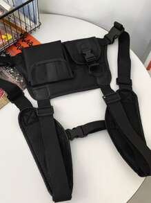 Fashionable Vest Bag Adjustable Sports Chest Bag Sport Bag Sports Bag - Black - View 3