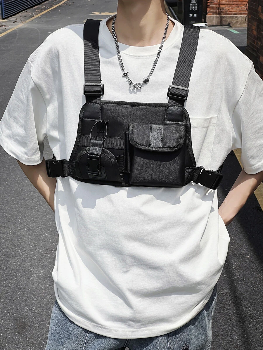 Fashionable Vest Bag Adjustable Sports Chest Bag Sport Bag Sports Bag - Black - View 1