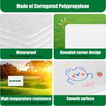 Yard Signs, Blank Yard Signs With Stakes, 4 Pack 17 X 12 Inches White Plastic Custom Yard Sign For Birthday, Garage Signs, Rent, Guidepost Decorations, Blank Lawn Signs With Stakes - White - View 5