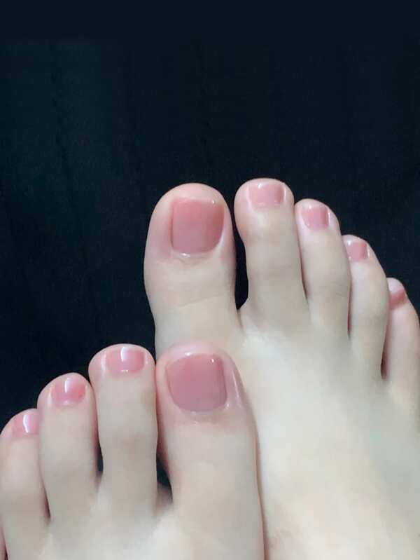 Upgrade Your Look With 24pcs Sheer Pink Short Square Solid Full Cover