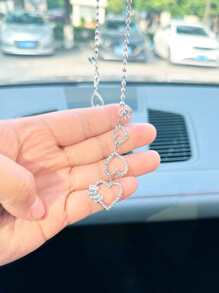 Trang trí trái tim ABS Trang trí treo xe - Bạc - Xem 5